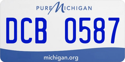 MI license plate DCB0587
