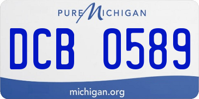 MI license plate DCB0589