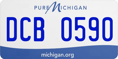 MI license plate DCB0590