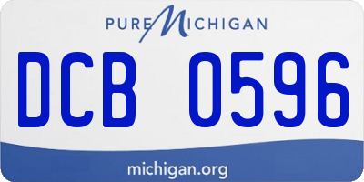 MI license plate DCB0596