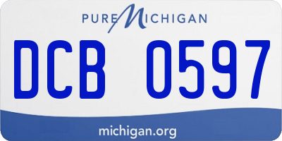 MI license plate DCB0597
