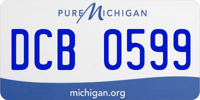MI license plate DCB0599