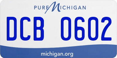 MI license plate DCB0602