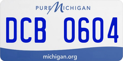 MI license plate DCB0604
