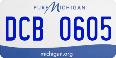 MI license plate DCB0605