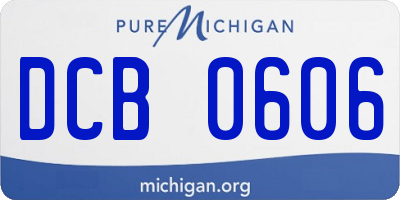 MI license plate DCB0606