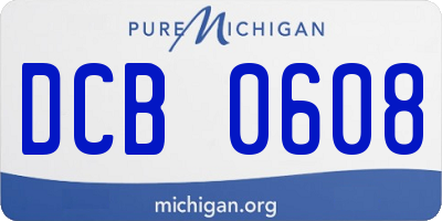 MI license plate DCB0608
