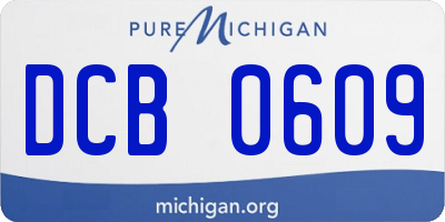 MI license plate DCB0609
