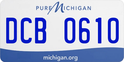 MI license plate DCB0610