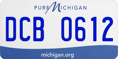 MI license plate DCB0612