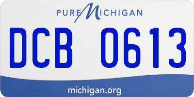 MI license plate DCB0613