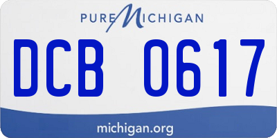 MI license plate DCB0617