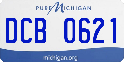 MI license plate DCB0621