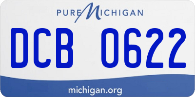 MI license plate DCB0622