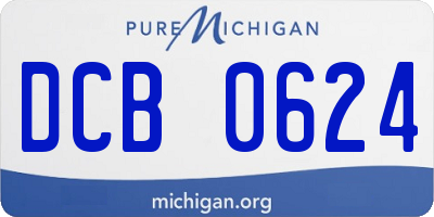 MI license plate DCB0624