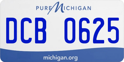 MI license plate DCB0625
