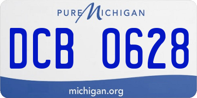 MI license plate DCB0628