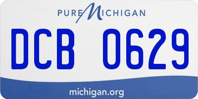 MI license plate DCB0629