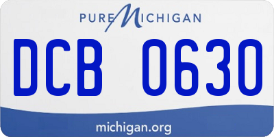 MI license plate DCB0630