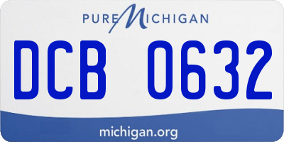MI license plate DCB0632