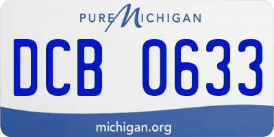 MI license plate DCB0633
