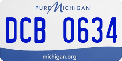 MI license plate DCB0634