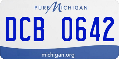 MI license plate DCB0642