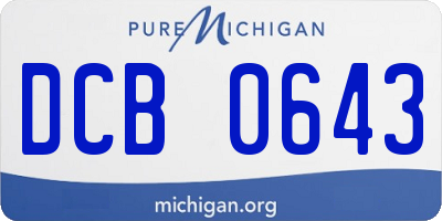 MI license plate DCB0643