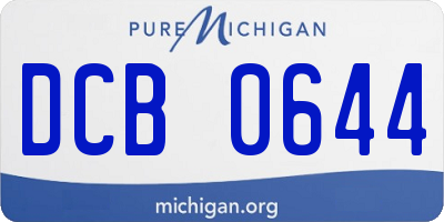 MI license plate DCB0644