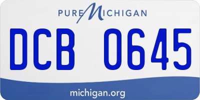 MI license plate DCB0645