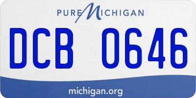 MI license plate DCB0646