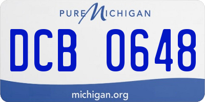 MI license plate DCB0648