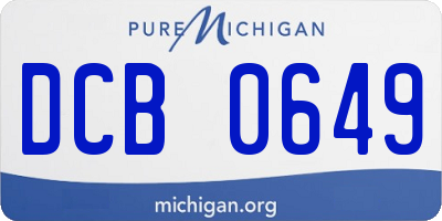 MI license plate DCB0649