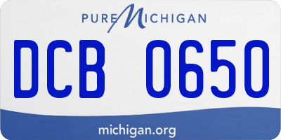 MI license plate DCB0650
