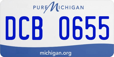 MI license plate DCB0655
