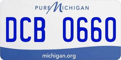 MI license plate DCB0660