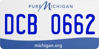 MI license plate DCB0662