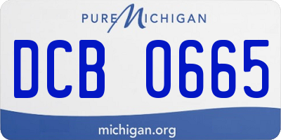 MI license plate DCB0665