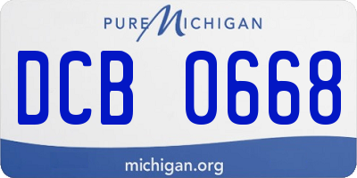 MI license plate DCB0668