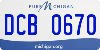 MI license plate DCB0670