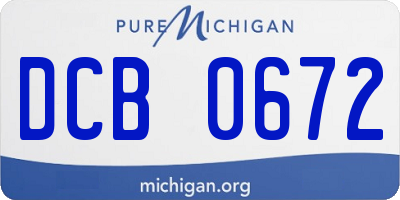 MI license plate DCB0672