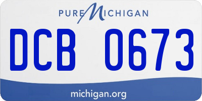 MI license plate DCB0673