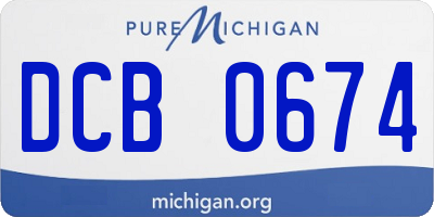 MI license plate DCB0674