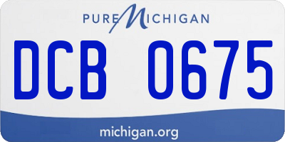 MI license plate DCB0675