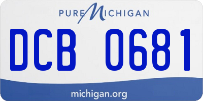 MI license plate DCB0681