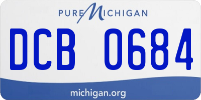 MI license plate DCB0684