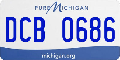 MI license plate DCB0686