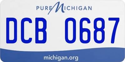 MI license plate DCB0687