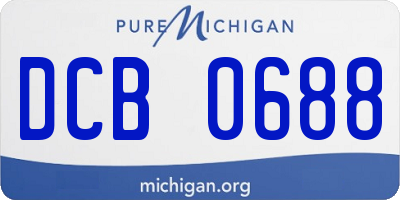 MI license plate DCB0688