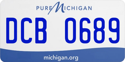 MI license plate DCB0689